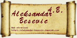 Aleksandar Bešević vizit kartica